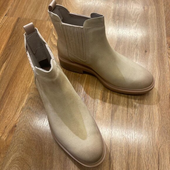 TIMBERLAND WOMEN'S BRIMFIELD MID CHELSEA BOOT LIGHT BEIGE SUEDE A2PBB-ER3